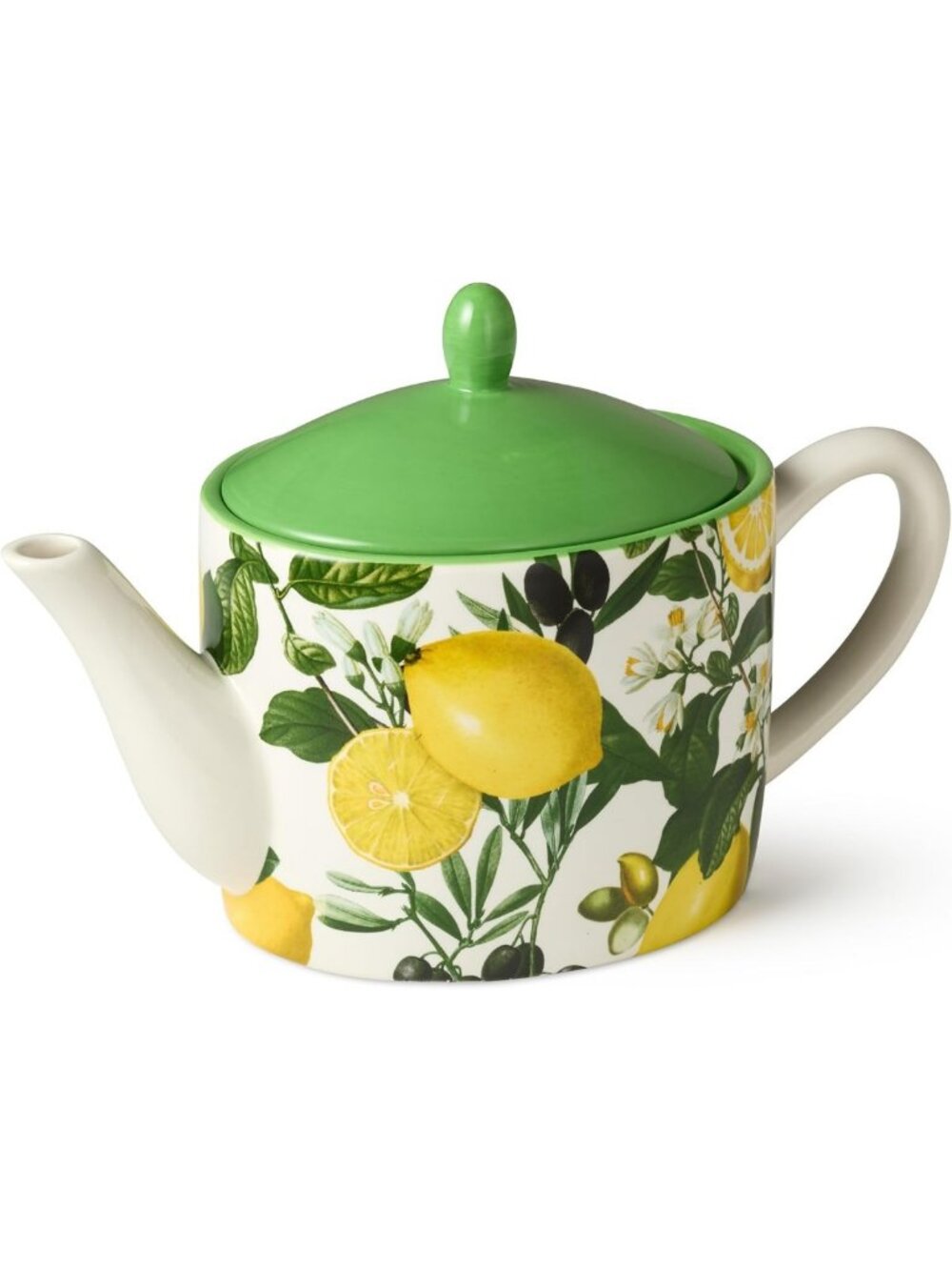 Lemon-Shaped Ceramic Teapot - 40 oz, Durable, Dishwasher-Safe, Perfect for